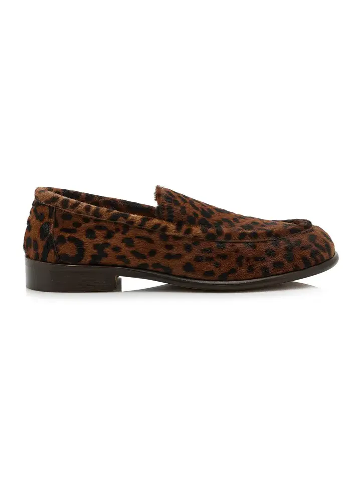 Hvoya Exclusive Bowie Leopard-Print Pony Hair Loafers