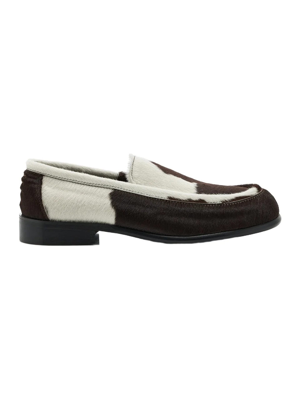 Hvoya Exclusive Bowie Cow-Print Pony Hair Loafers