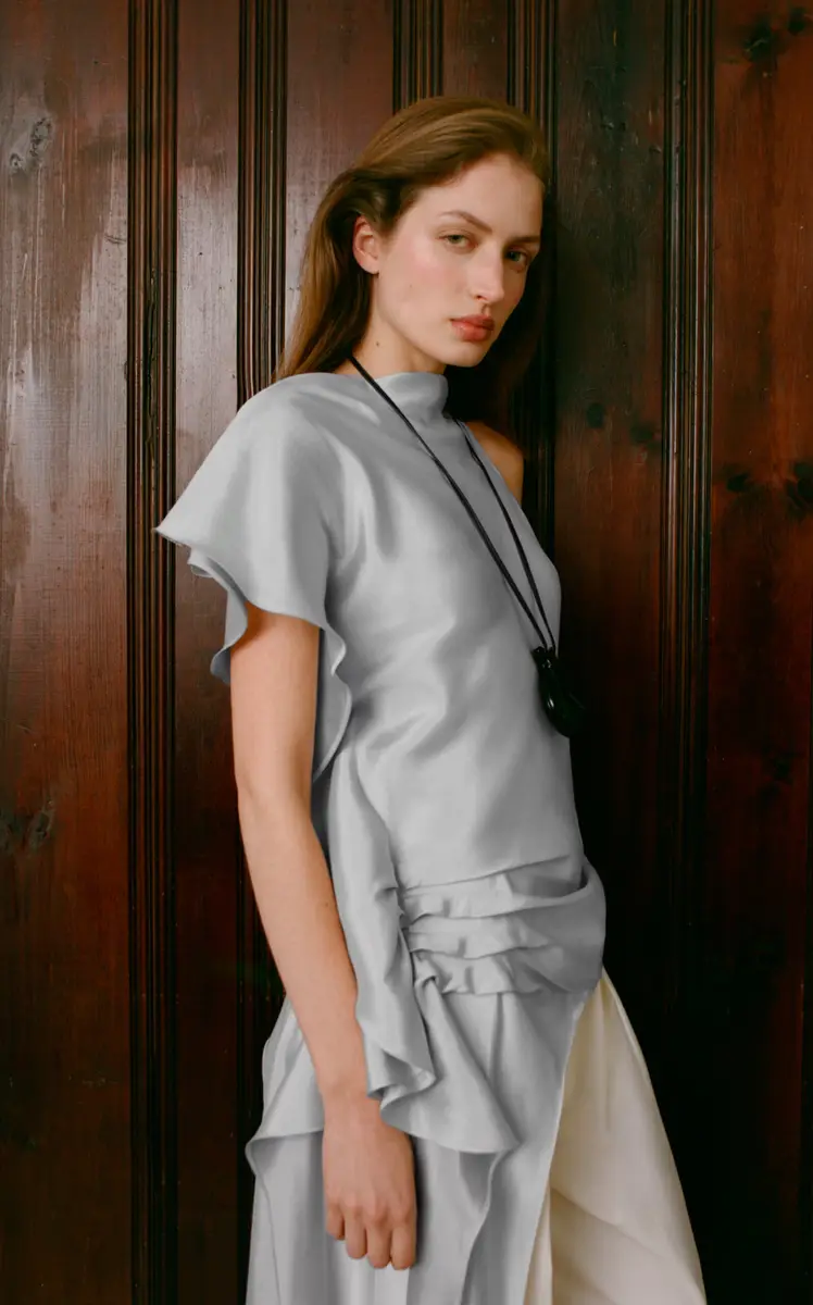 Kallmeyer Exclusive Elif Asymmetric Draped Satin Top | Thumbnail 2 Kallmeyer Exclusive Elif Asymmetric Draped Satin Top | Thumbnail 2