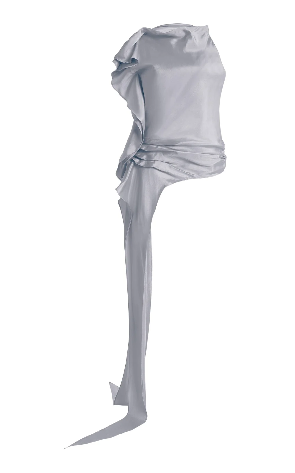 Kallmeyer Exclusive Elif Asymmetric Draped Satin Top