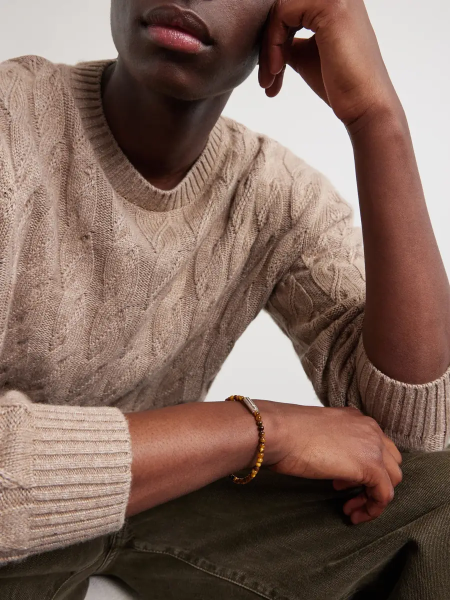 LE GRAMME 11g Sterling Silver and Tiger Eye Beaded Bracelet - Men | Thumbnail 2 LE GRAMME 11g Sterling Silver and Tiger Eye Beaded Bracelet - Men | Thumbnail 2