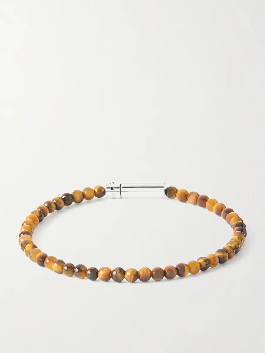 LE GRAMME 11g Sterling Silver and Tiger Eye Beaded Bracelet - Men | Thumbnail 3 LE GRAMME 11g Sterling Silver and Tiger Eye Beaded Bracelet - Men | Thumbnail 3