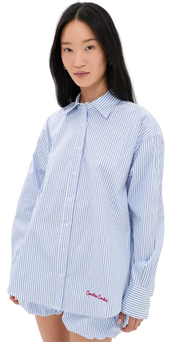 CAROLINE CONSTAS Frankie Blouse Blue White tripe | Image 1 CAROLINE CONSTAS Frankie Blouse Blue White tripe | Image 1