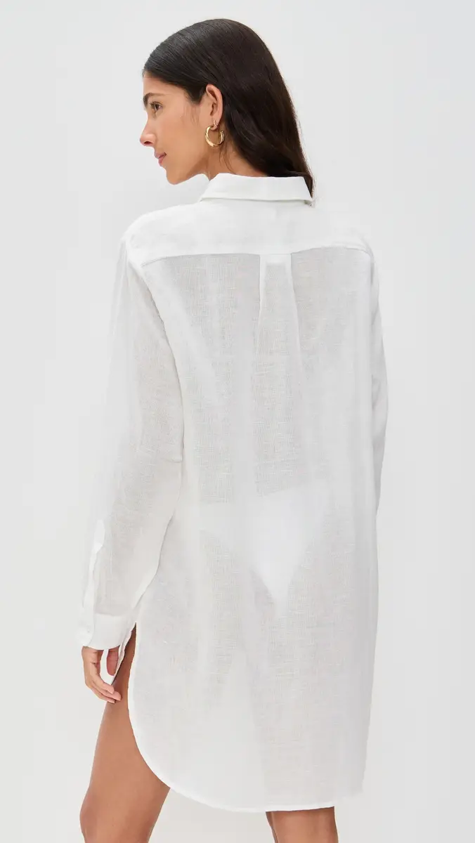 Polo Ralph Lauren Cotton Linen Boyfriend Shirt | Thumbnail 3