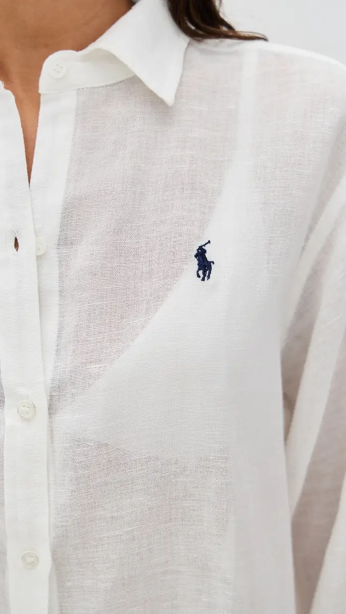 Polo Ralph Lauren Cotton Linen Boyfriend Shirt | Thumbnail 6