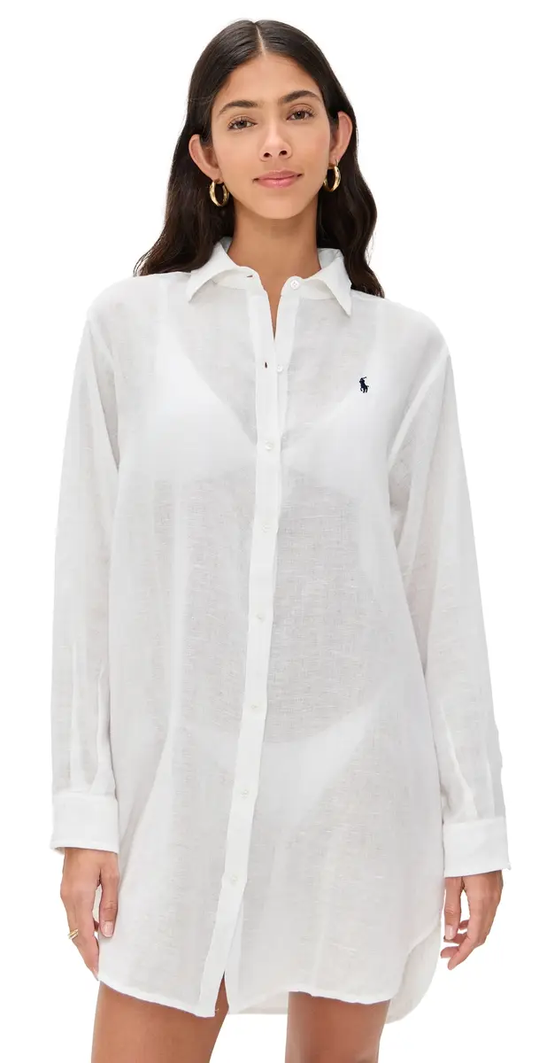 Polo Ralph Lauren Cotton Linen Boyfriend Shirt