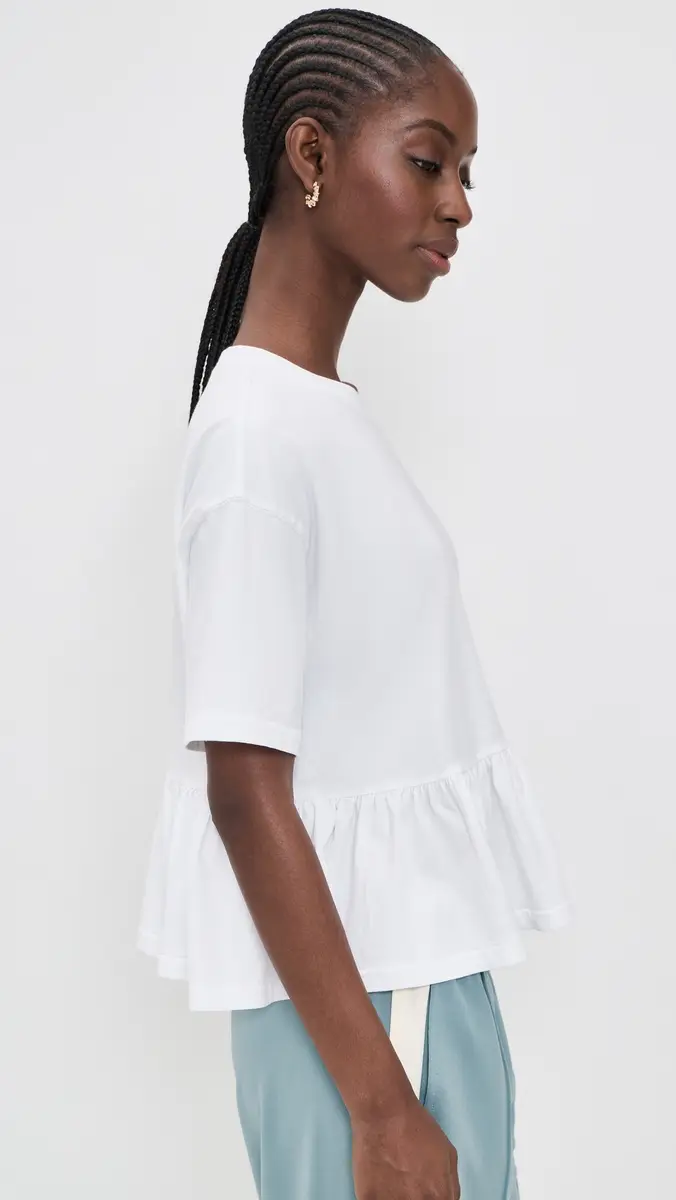 The Great. THE GREAT. The Oversized Ruffle Peplum Tee | Thumbnail 4 The Great. THE GREAT. The Oversized Ruffle Peplum Tee | Thumbnail 4