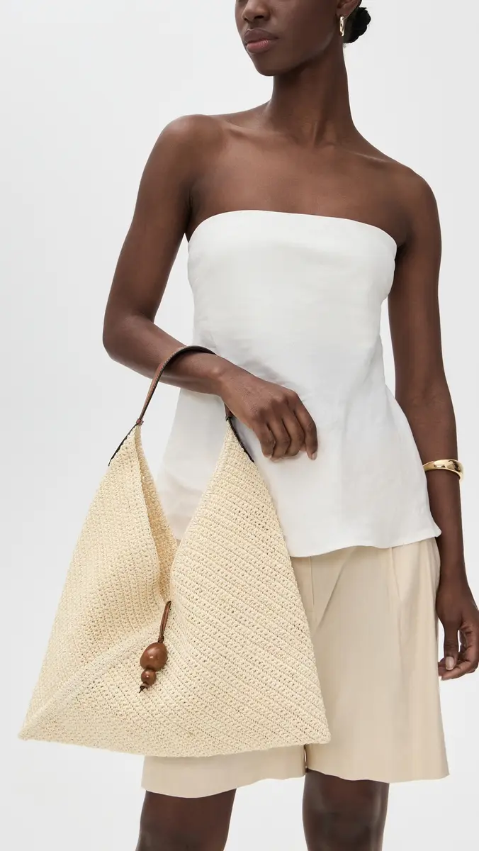 Hunting Season Medium Origami Tote Natural White/Cognac One Size | Thumbnail 3