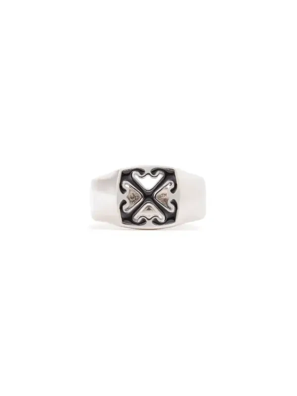 Off-White Enamel Arrow Ring