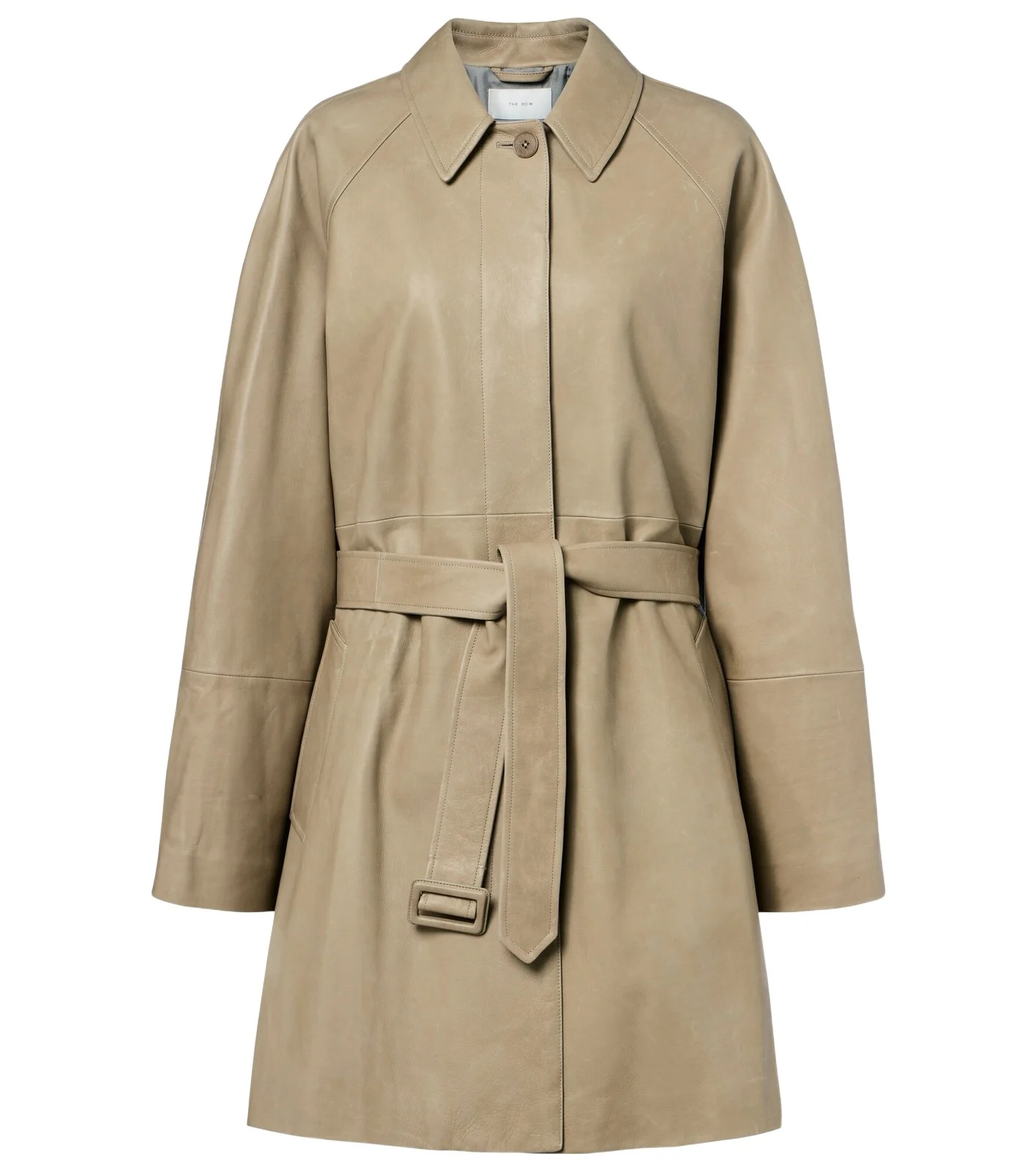 Amaya belted leather car coat Amaya belted leather car coat