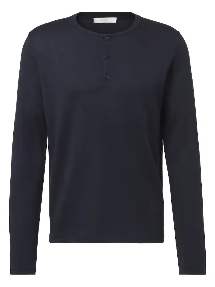 The Row Ayan cashmere and silk Henley shirt