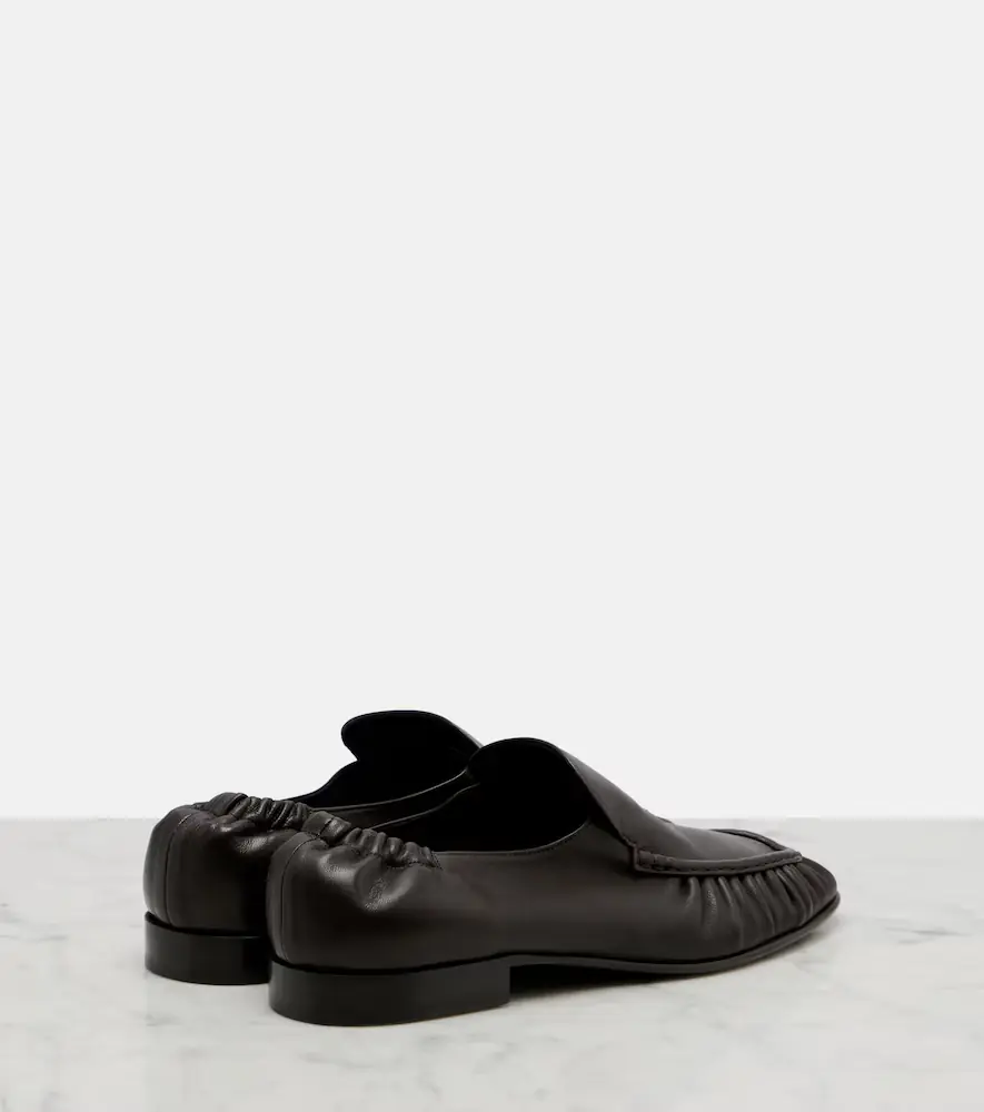 The Row Soft ruched leather loafers | Thumbnail 3