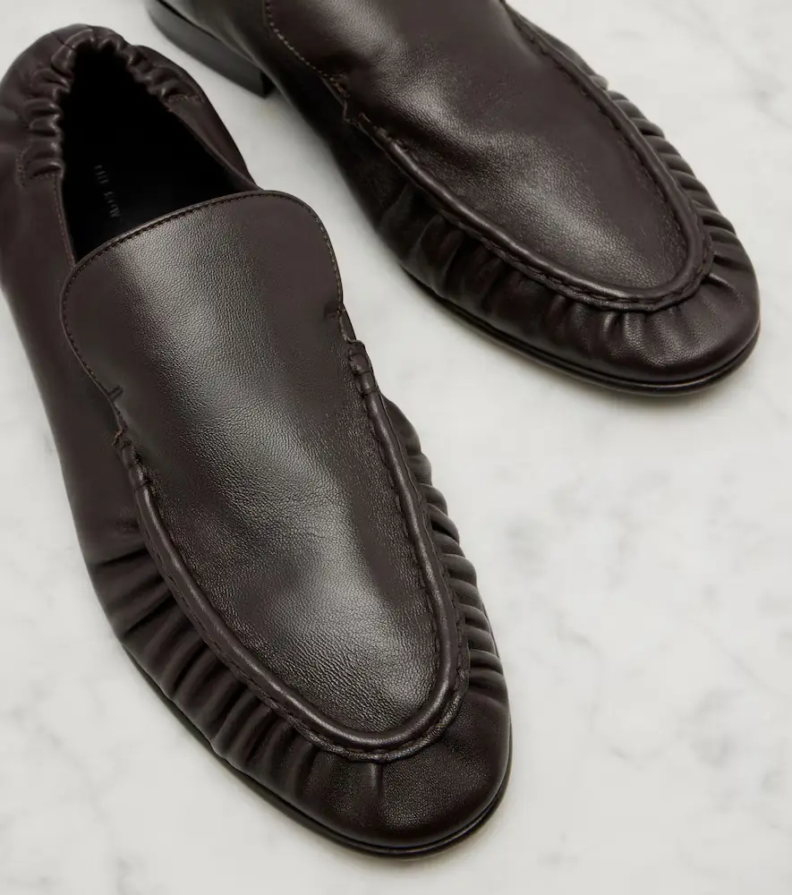 The Row Soft ruched leather loafers | Thumbnail 4