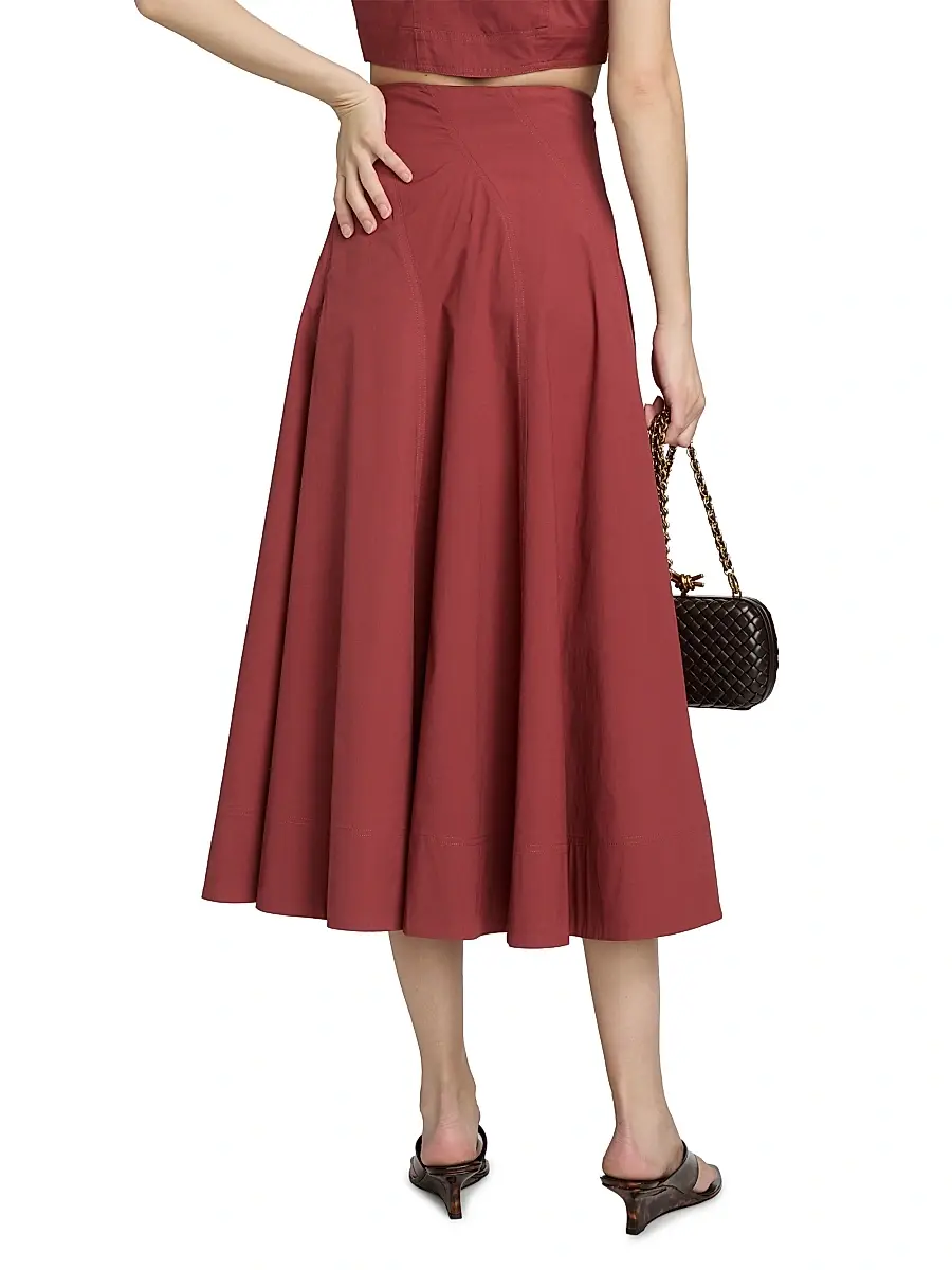 A.L.C. A. L.C. Women's Gemma Stretch-Cotton A-Line Midi-Skirt | Thumbnail 5 A.L.C. A. L.C. Women's Gemma Stretch-Cotton A-Line Midi-Skirt | Thumbnail 5