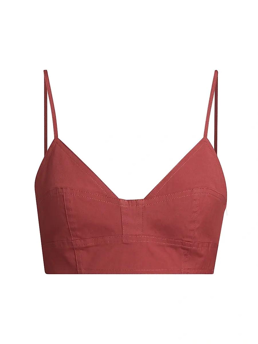 A.L.C. Women's Joan Stretch-Cotton Bra Top - Apple Butter | Image 1 A.L.C. Women's Joan Stretch-Cotton Bra Top - Apple Butter | Image 1