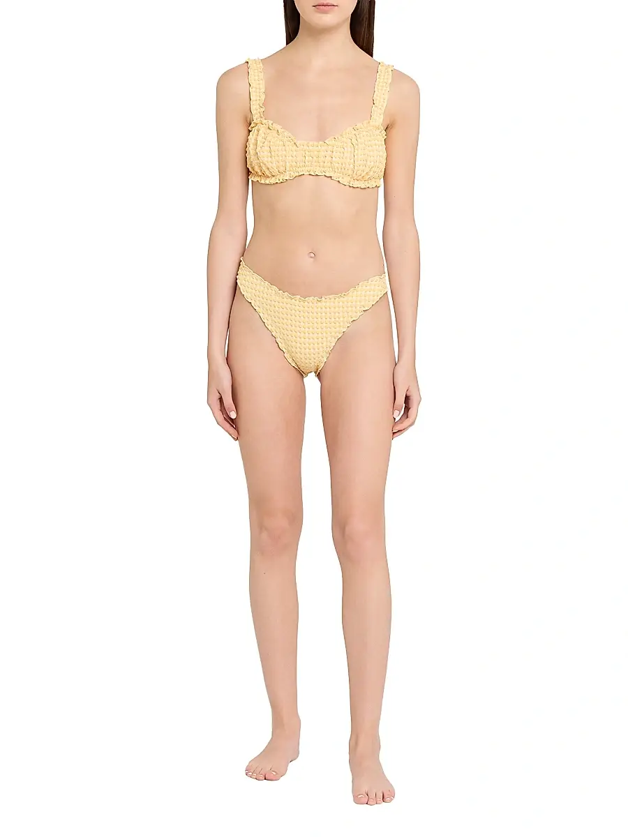 Simkhai Women's Evander Ruched Bikini Top | Thumbnail 2