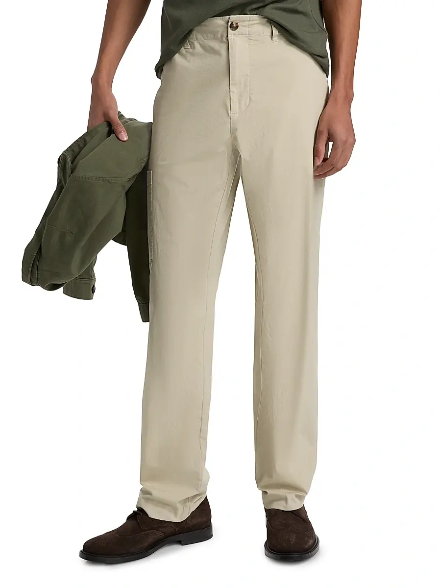 Vince Men's Owen Stretch-Cotton Straight-Leg Trousers | Thumbnail 3