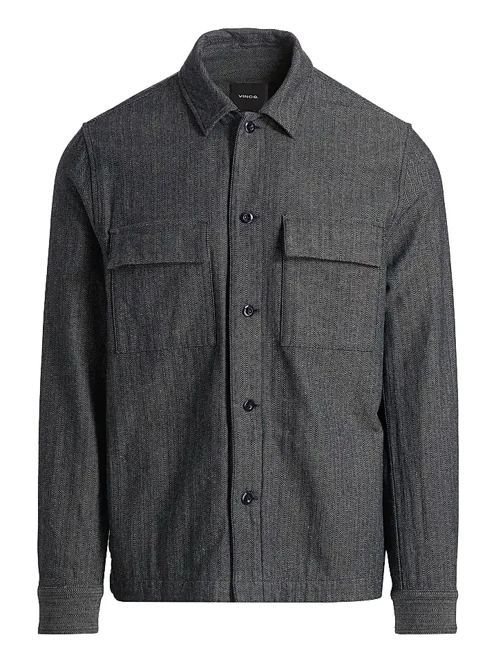 Men's Herringbone Cotton-Linen Overshirt Men's Herringbone Cotton-Linen Overshirt