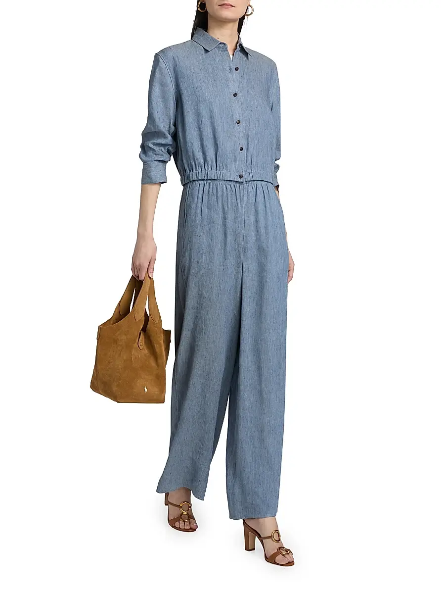 Theory Women's Linen-Blend Boxy Crop Shirt | Thumbnail 2 Theory Women's Linen-Blend Boxy Crop Shirt | Thumbnail 2
