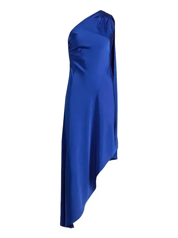 Women's Satin One-Shoulder Midi-Dress Women's Satin One-Shoulder Midi-Dress