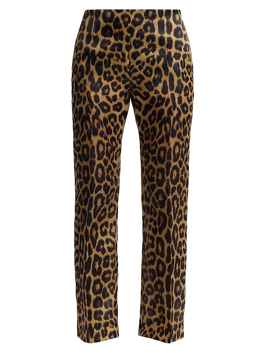 Alberta Ferretti Women's Leopard-Print Silk Trousers | Image 1 Alberta Ferretti Women's Leopard-Print Silk Trousers | Image 1