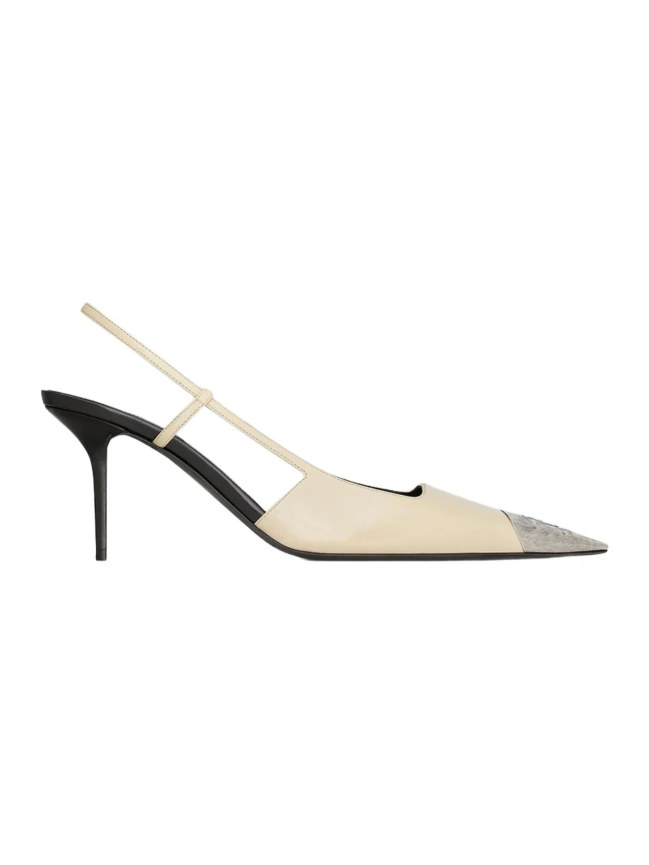 Women's Jeanne Slingback Pumps in Smooth Leather - White Women's Jeanne Slingback Pumps in Smooth Leather - White