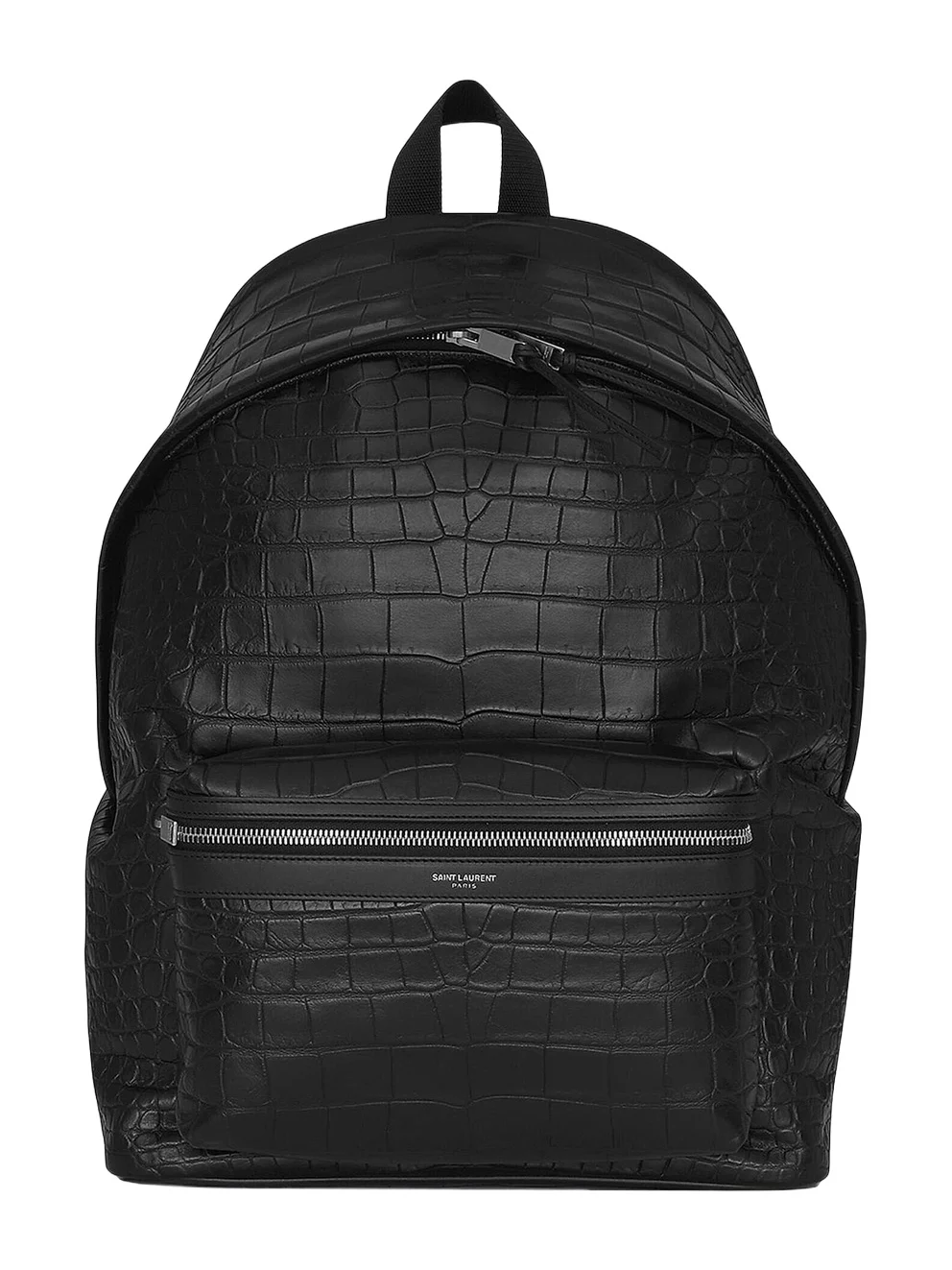 Saint Laurent Men's City Backpack in Crocodile-Embossed Leather - Black