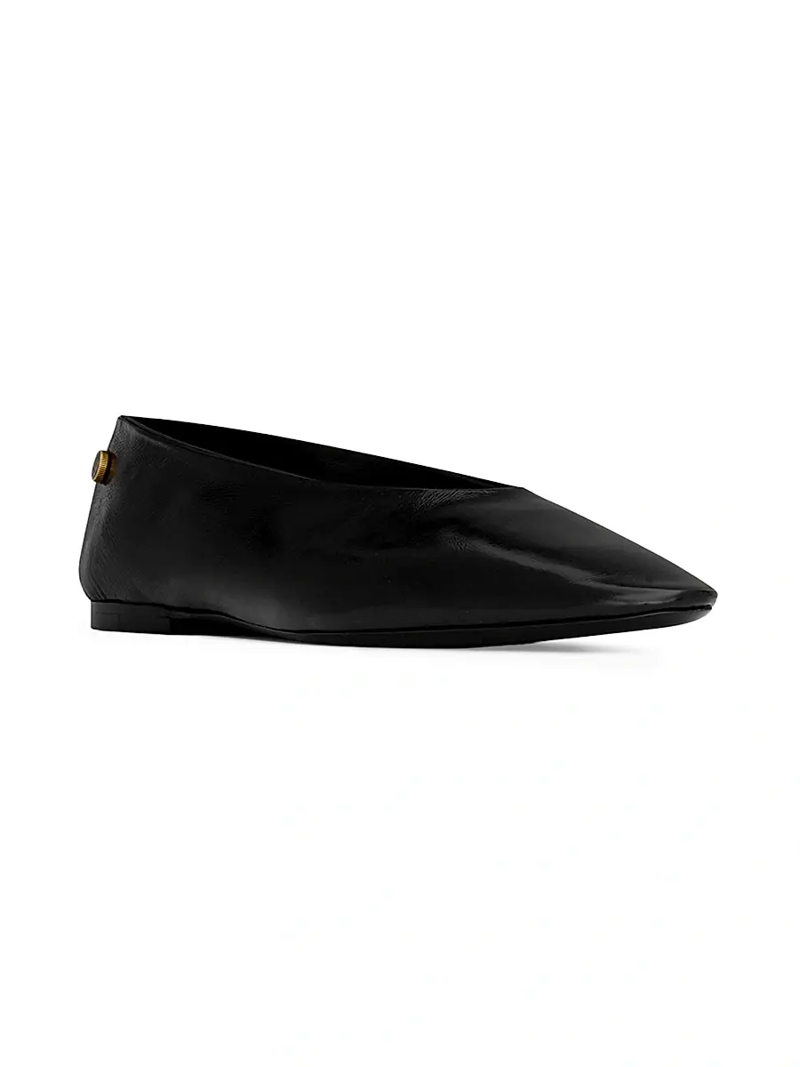 Saint Laurent Women's Sao Ballerinas in Smooth Leather - Black | Thumbnail 2 Saint Laurent Women's Sao Ballerinas in Smooth Leather - Black | Thumbnail 2