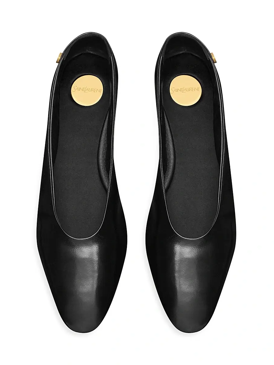 Saint Laurent Women's Sao Ballerinas in Smooth Leather - Black | Thumbnail 3 Saint Laurent Women's Sao Ballerinas in Smooth Leather - Black | Thumbnail 3