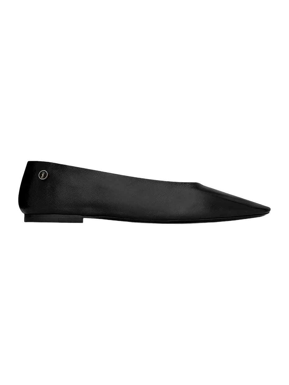 Saint Laurent Women's Sao Ballerinas in Smooth Leather - Black