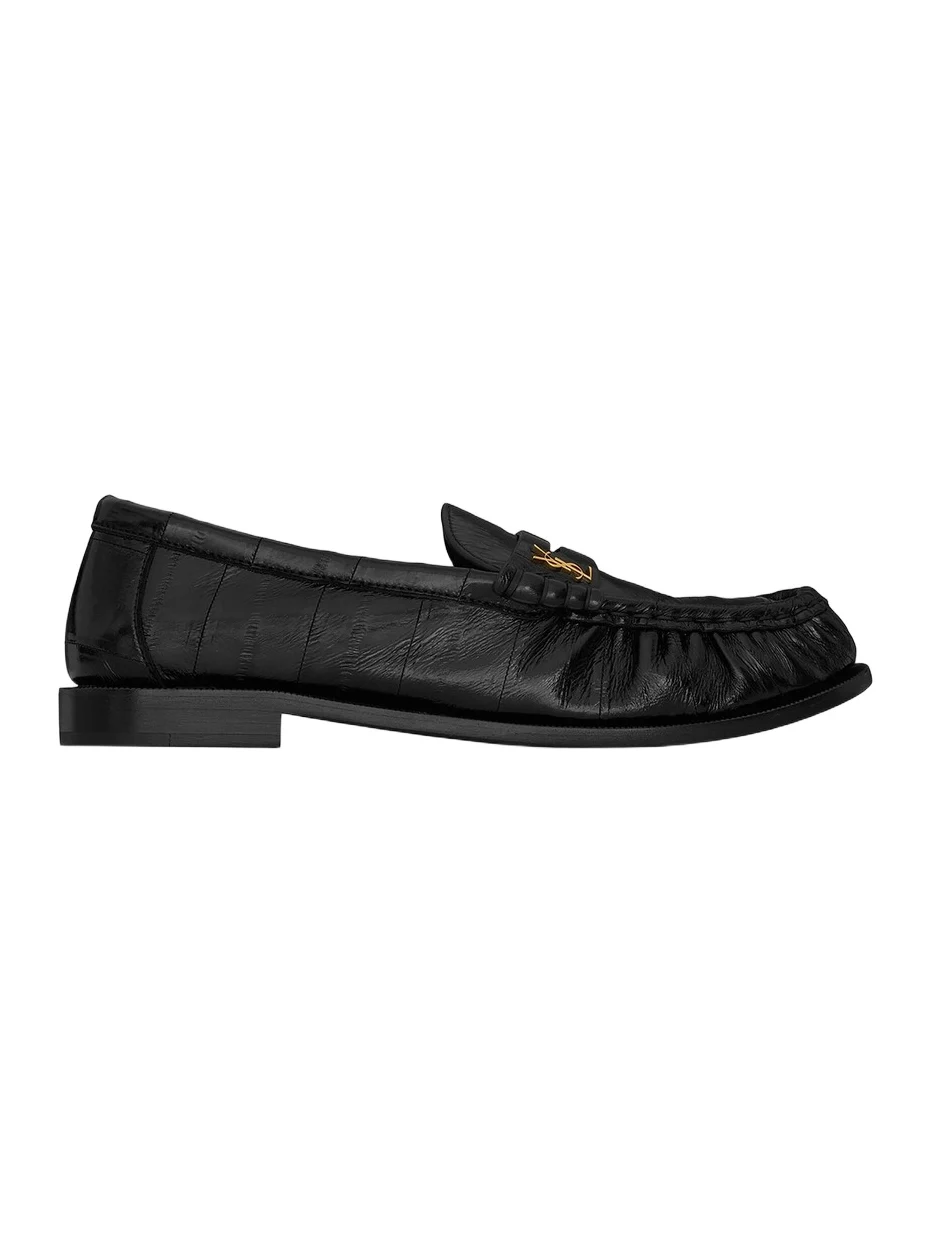 Saint Laurent Women's Le Loafers Supple in Eel - Black