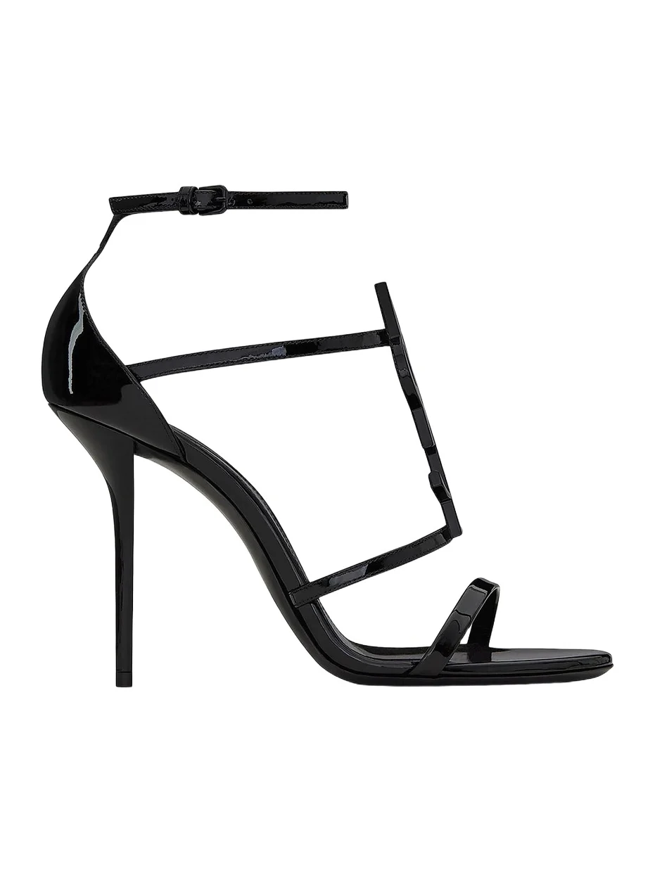 Saint Laurent Women's Cassandra Sandals in Patent Leather - Black