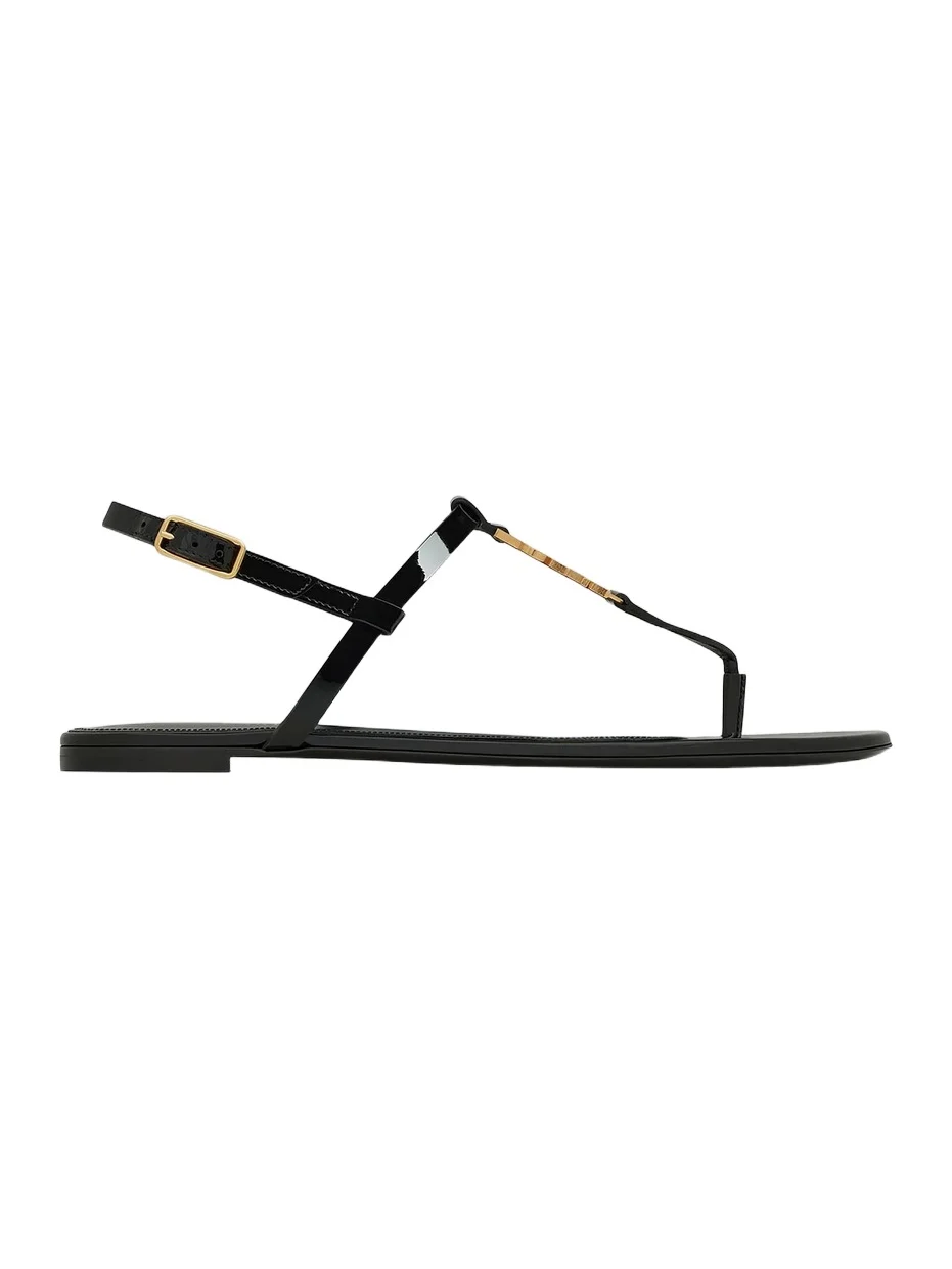 Saint Laurent Women's Cassandra Sandals in Patent Leather - Black