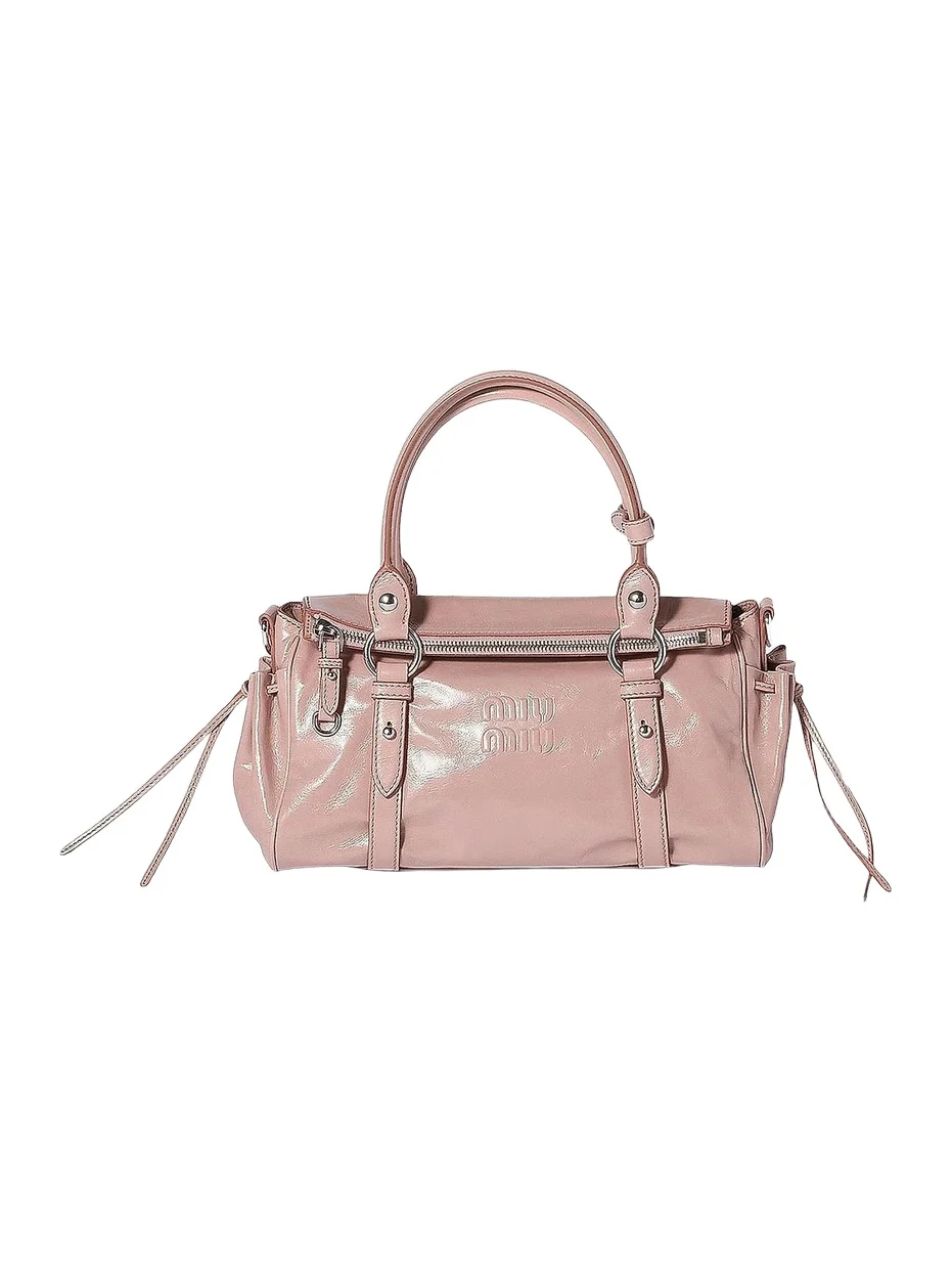 Women's Glossy Leather Top Handle Bag Women's Glossy Leather Top Handle Bag