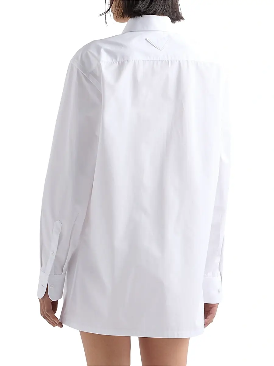 Prada Women's Embroidered Poplin Shirt | Thumbnail 3