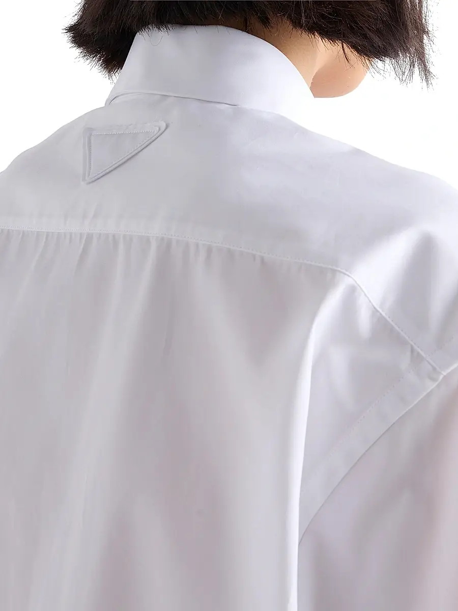 Prada Women's Embroidered Poplin Shirt | Thumbnail 5