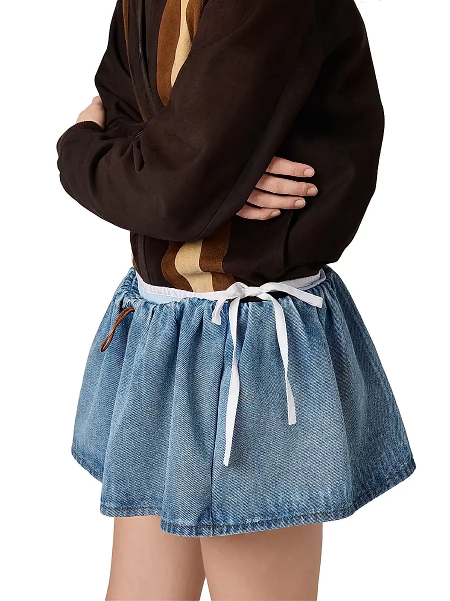 Miu Miu Women's Washed Denim Mini-Skirt | Thumbnail 4