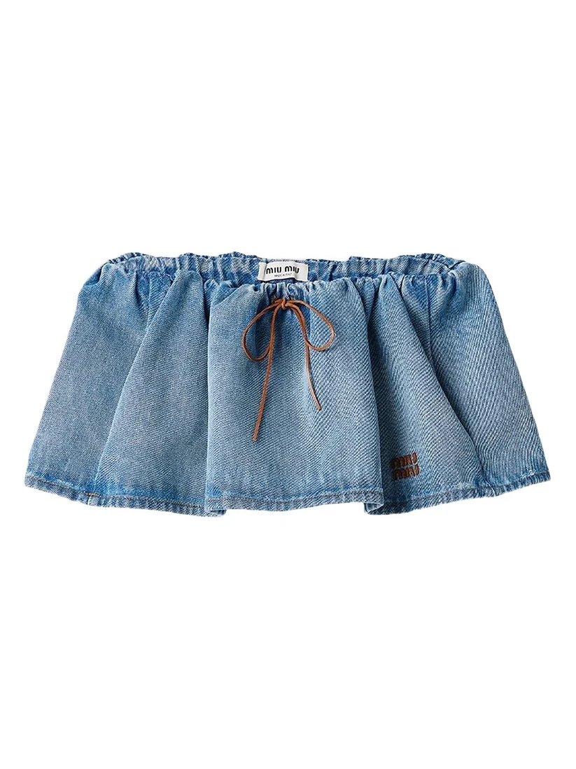Women's Washed Denim Mini-Skirt