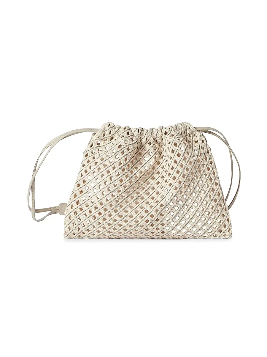 Brunello Cucinelli Women's Sartorial Bucket Bag in Precious Cotton Net - | Image 1 Brunello Cucinelli Women's Sartorial Bucket Bag in Precious Cotton Net - | Image 1