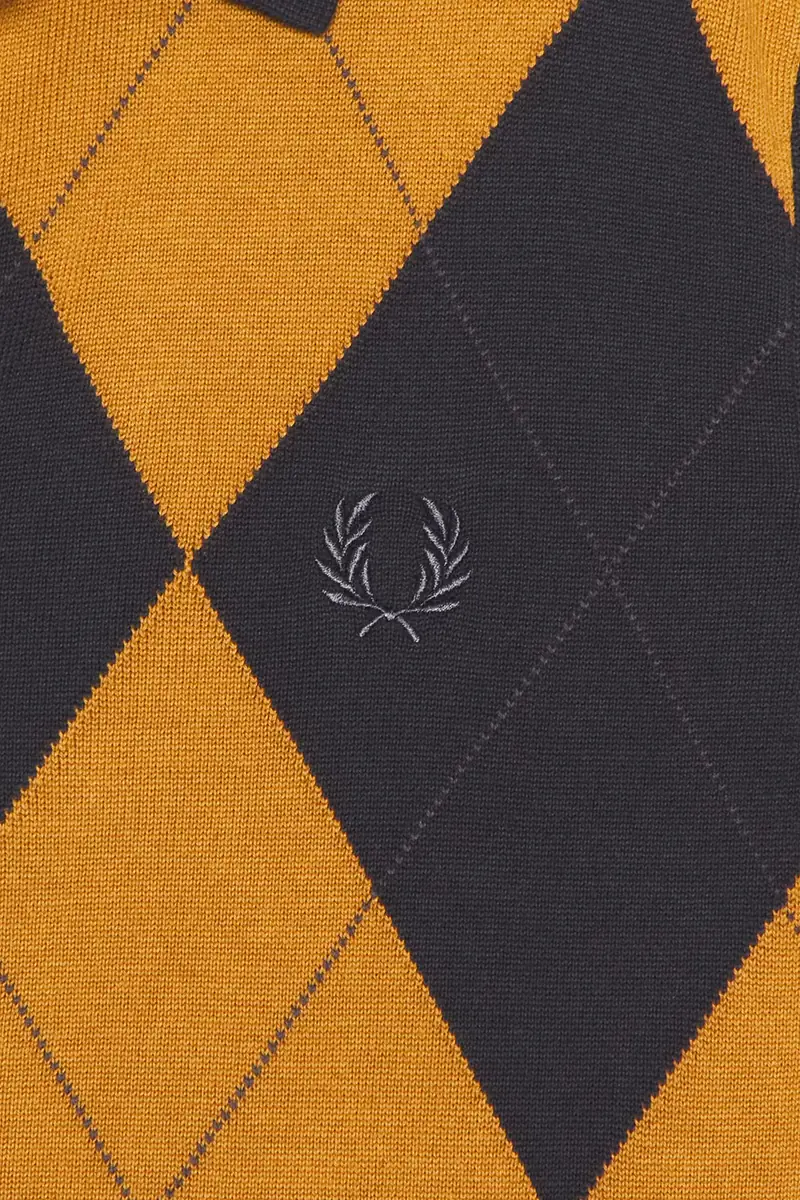 Fred Perry Argyle Button Knitted Shirt | Thumbnail 5 Fred Perry Argyle Button Knitted Shirt | Thumbnail 5