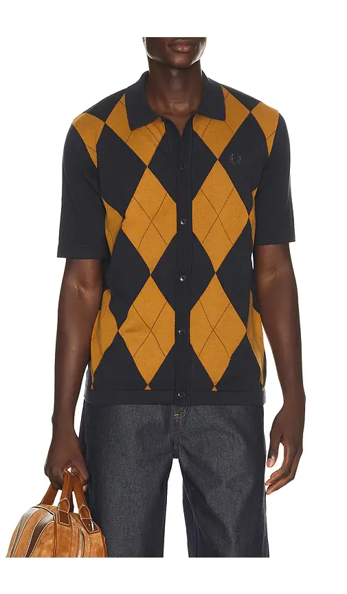 Fred Perry Argyle Button Knitted Shirt | Thumbnail 6 Fred Perry Argyle Button Knitted Shirt | Thumbnail 6