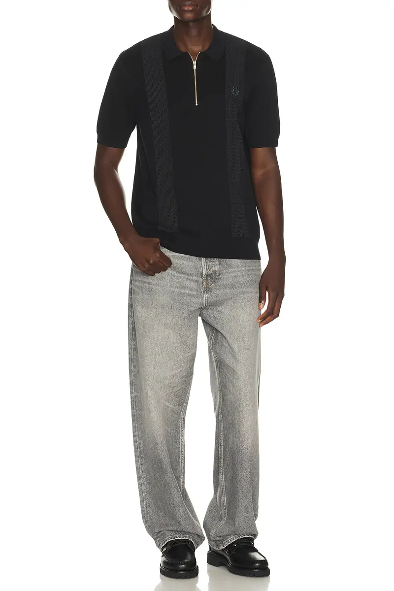 Fred Perry Panel Detail Knitted Polo | Thumbnail 3 Fred Perry Panel Detail Knitted Polo | Thumbnail 3
