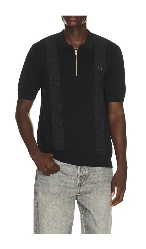 Fred Perry Panel Detail Knitted Polo | Thumbnail 6 Fred Perry Panel Detail Knitted Polo | Thumbnail 6