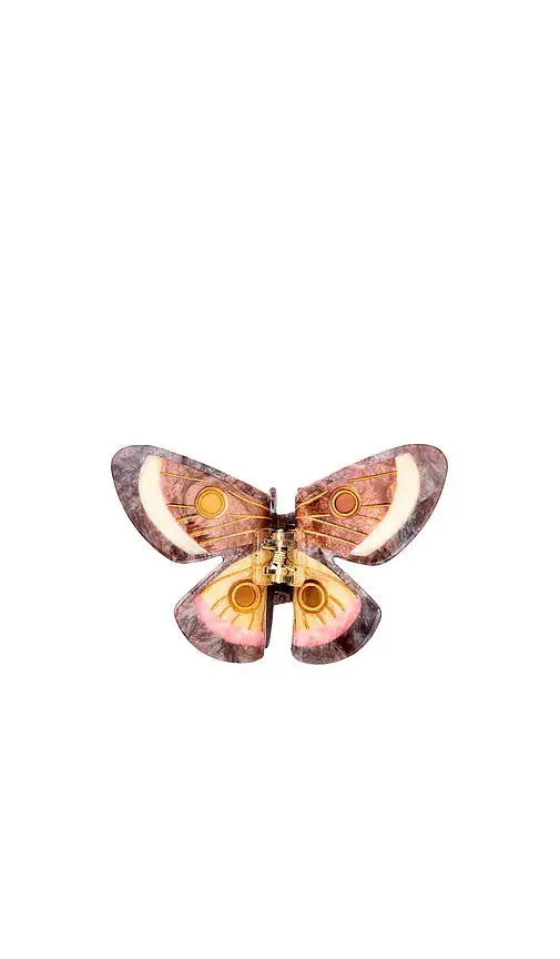 Solar Eclipse Hand-painted Emperor Silk Moth Claw Hair Clip | Image 1 Solar Eclipse Hand-painted Emperor Silk Moth Claw Hair Clip | Image 1