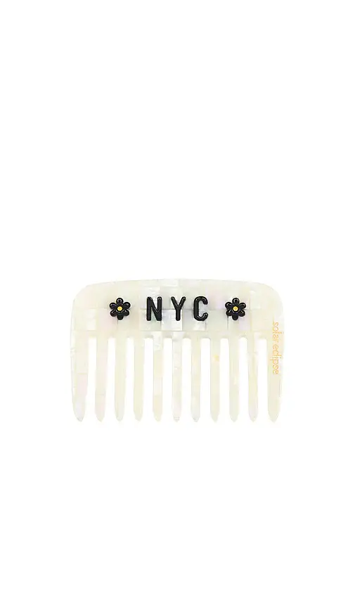 Solar Eclipse Hand-painted NYC Mosaic Pocket Comb | Image 1 Solar Eclipse Hand-painted NYC Mosaic Pocket Comb | Image 1
