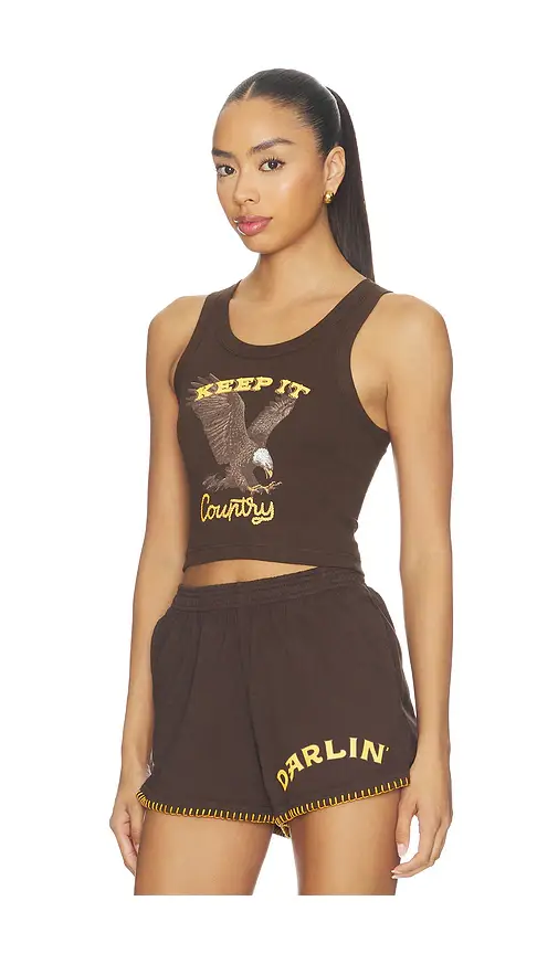 Darlin Keep It Country Crop Tank | Thumbnail 2 Darlin Keep It Country Crop Tank | Thumbnail 2