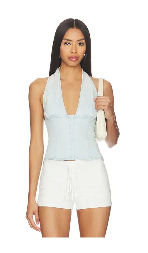 Free People Ramona Denim Halter | Image 1 Free People Ramona Denim Halter | Image 1