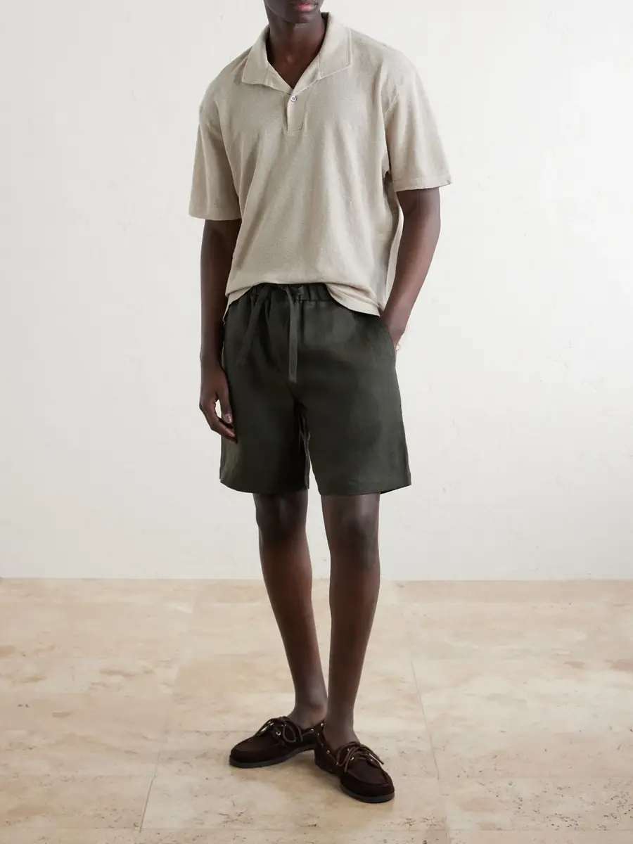 Sunspel Linen-Piqué Polo Shirt - Men | Thumbnail 2