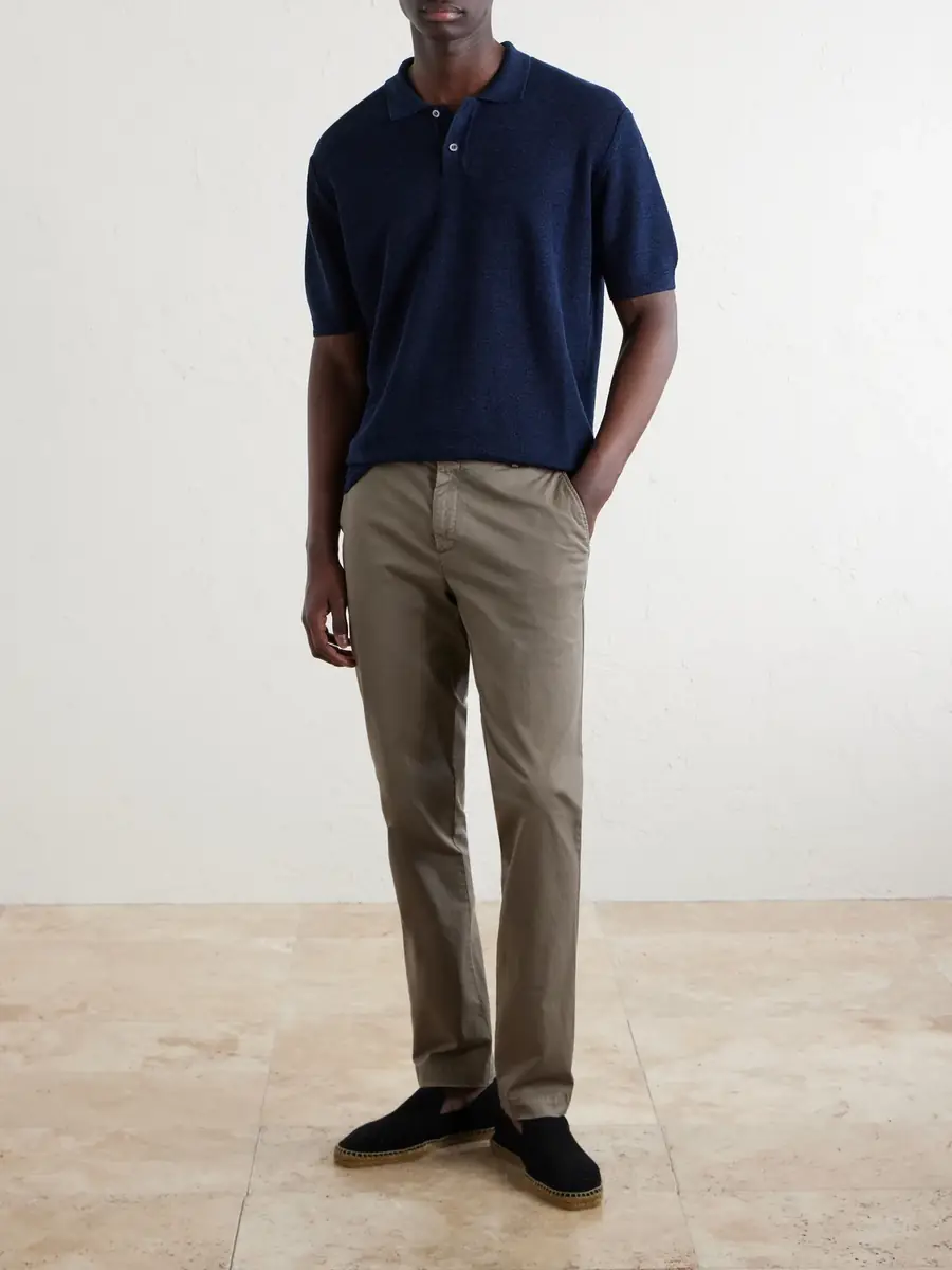 Sunspel Straight-Leg Garment-Dyed Cotton-Blend Twill Chinos - Men | Thumbnail 2