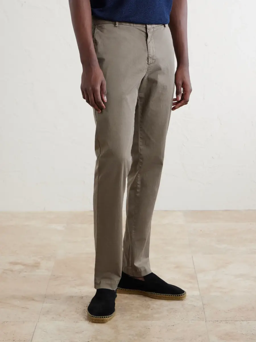 Sunspel Straight-Leg Garment-Dyed Cotton-Blend Twill Chinos - Men | Thumbnail 3